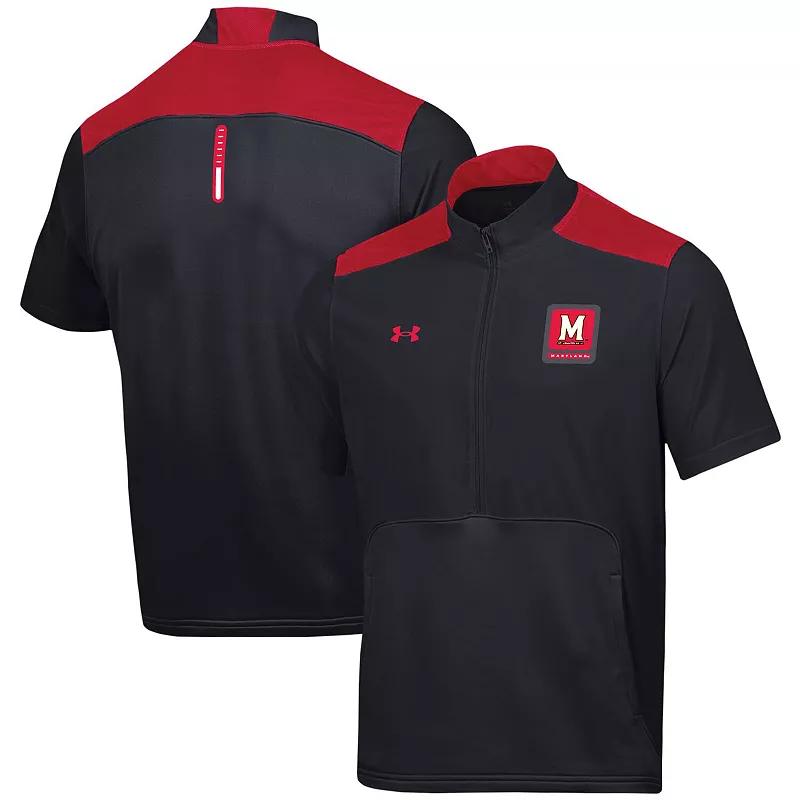 Men's Under Armour Black Maryland Terrapins Motivate Half-Zip Jacket, Size: Medium Product Image