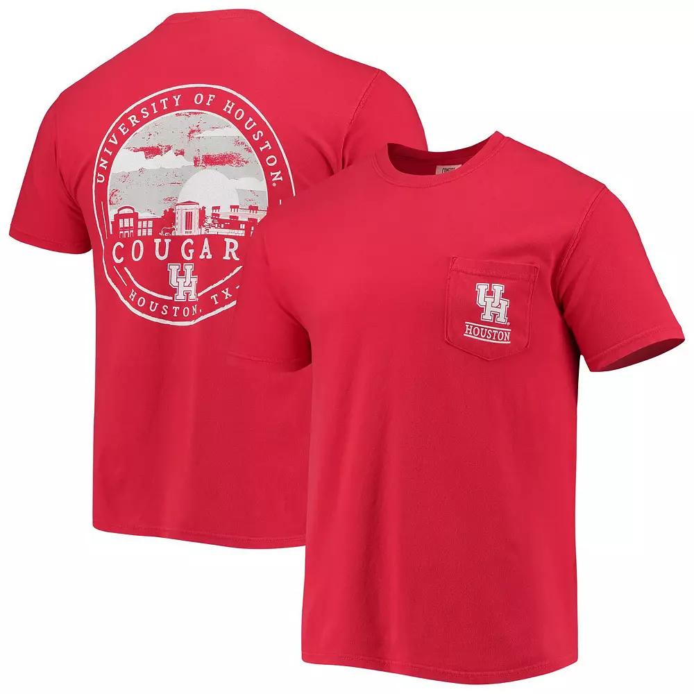 Men's Red Houston Cougars Circle Campus Scene T-Shirt,  Product Image