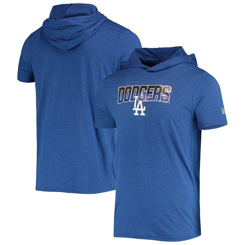 Men's New Era Heathered Royal Los Angeles Dodgers Hoodie T-Shirt,  Product Image