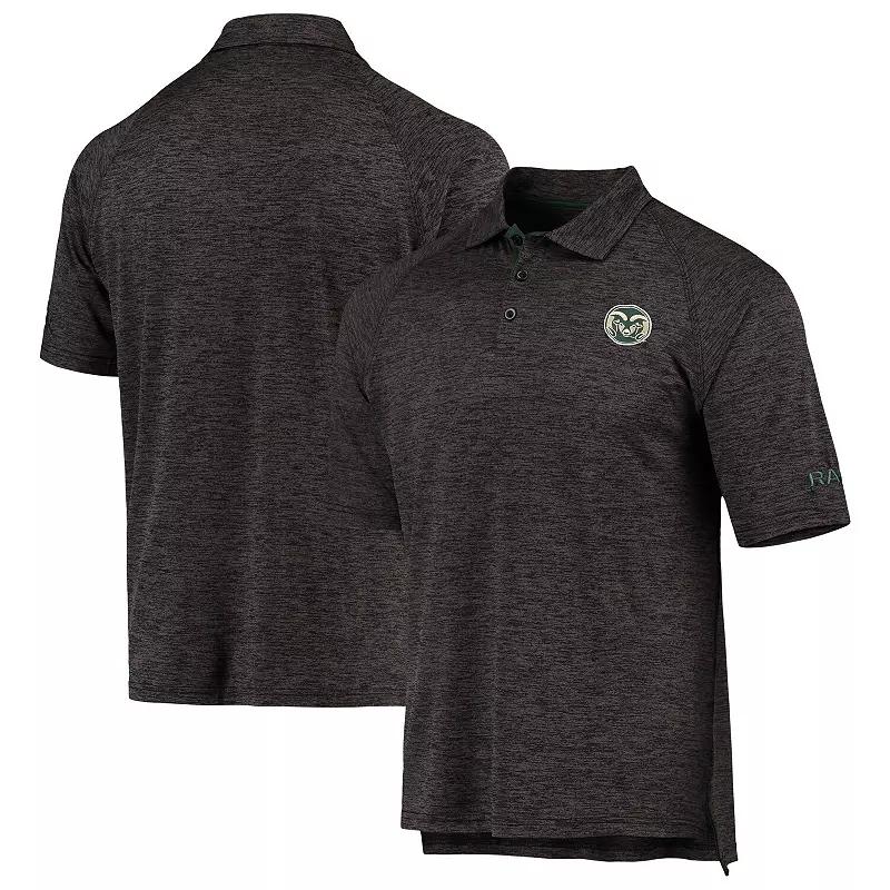 Men's Colosseum Heathered Black Colorado State Rams Logo Down Swing Polo,  Product Image