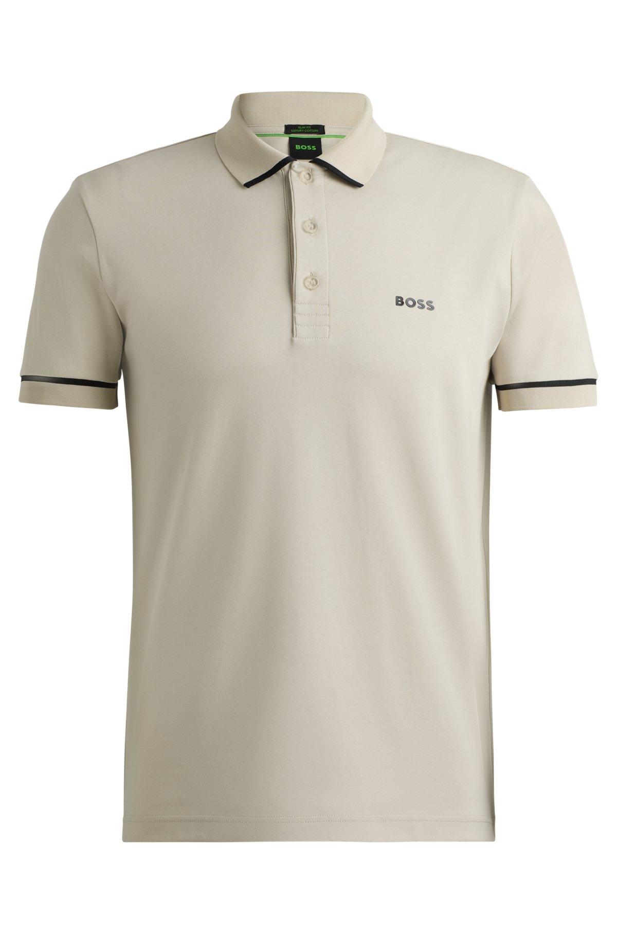 Interlock-cotton slim-fit polo shirt with contrast trims Product Image