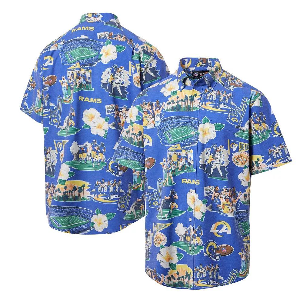 Men's Reyn Spooner Royal Los Angeles Rams Scenic Button-Down Shirt, Size: XL, Blue Product Image