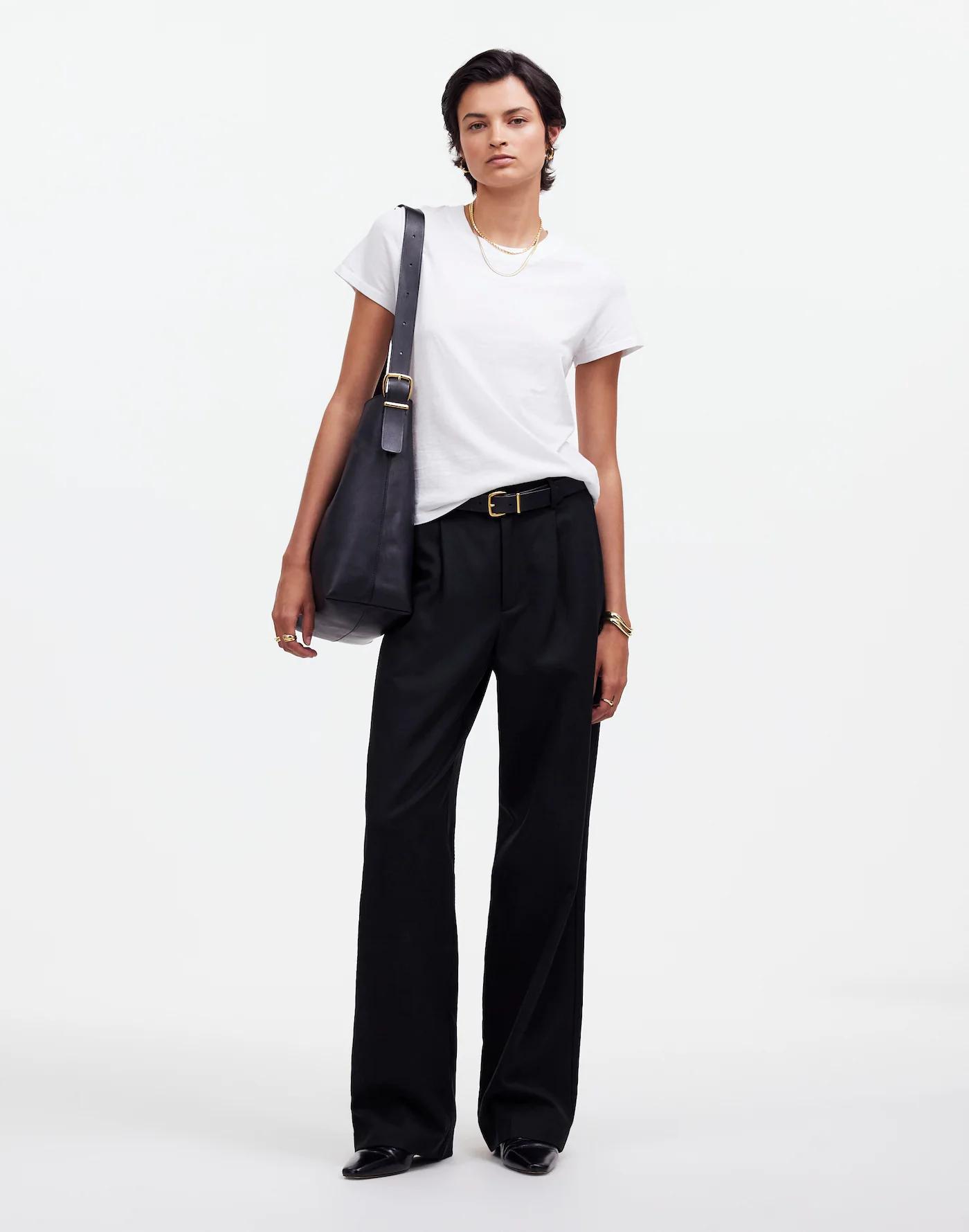 Petite Slouchy Straight Pants in Drapey Twill Product Image