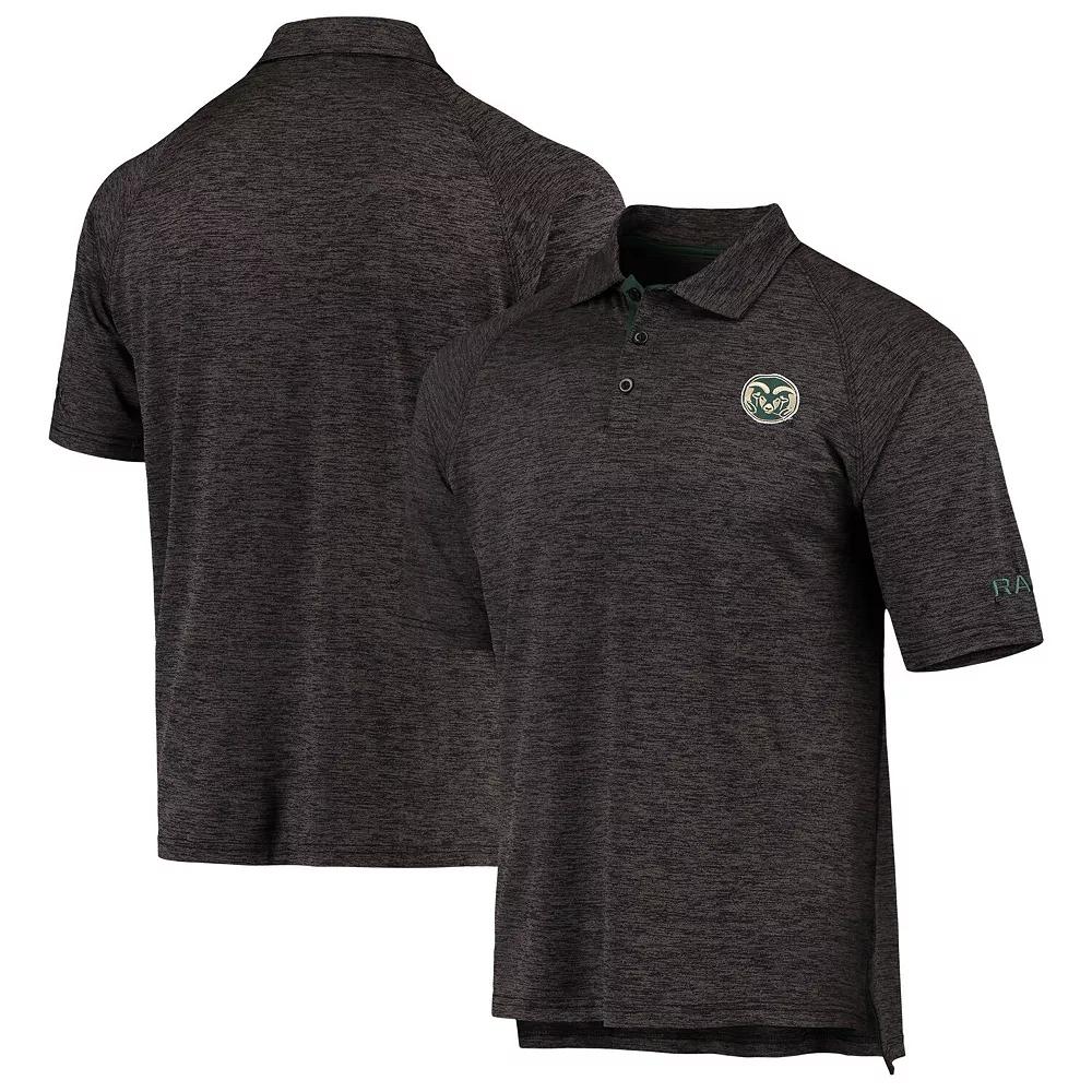 Men's Colosseum Heathered Black Colorado State Rams Logo Down Swing Polo,  Product Image