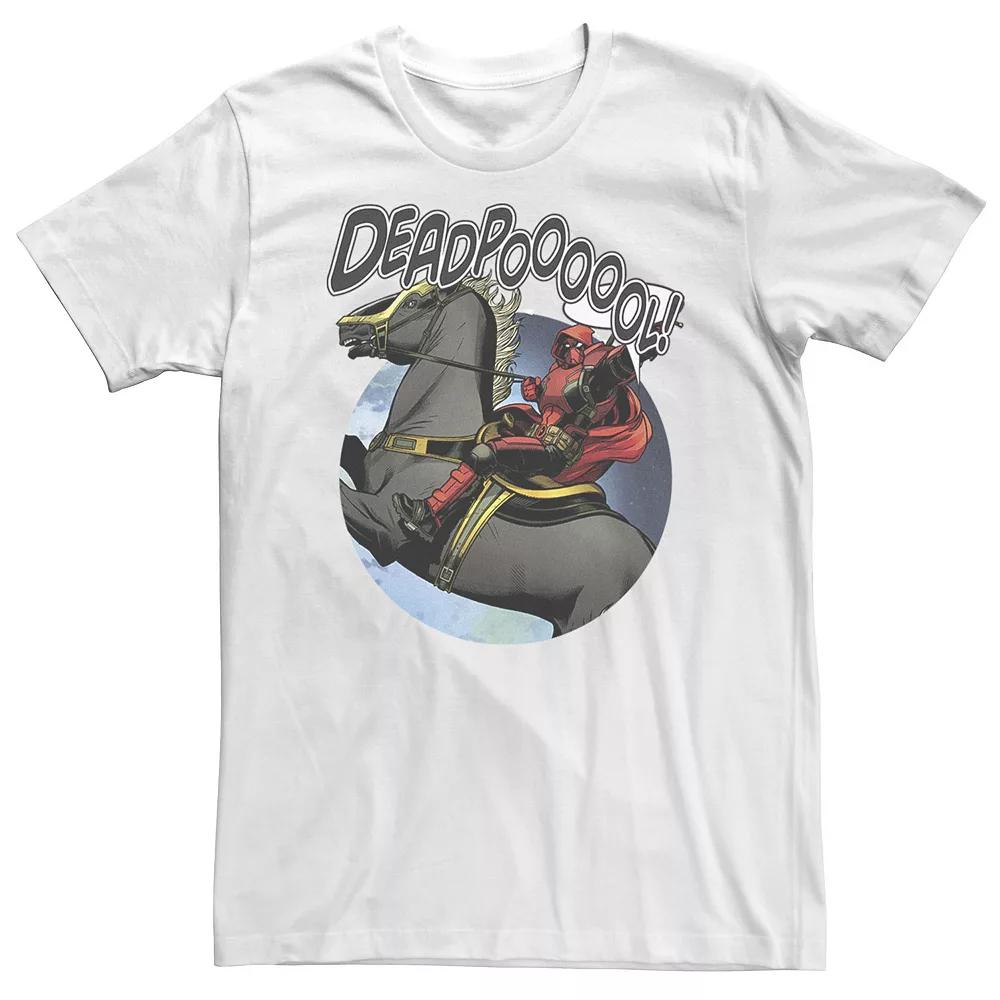 Big & Tall Marvel Deadpool With Cape On Horseback Tee, Men's,  Product Image