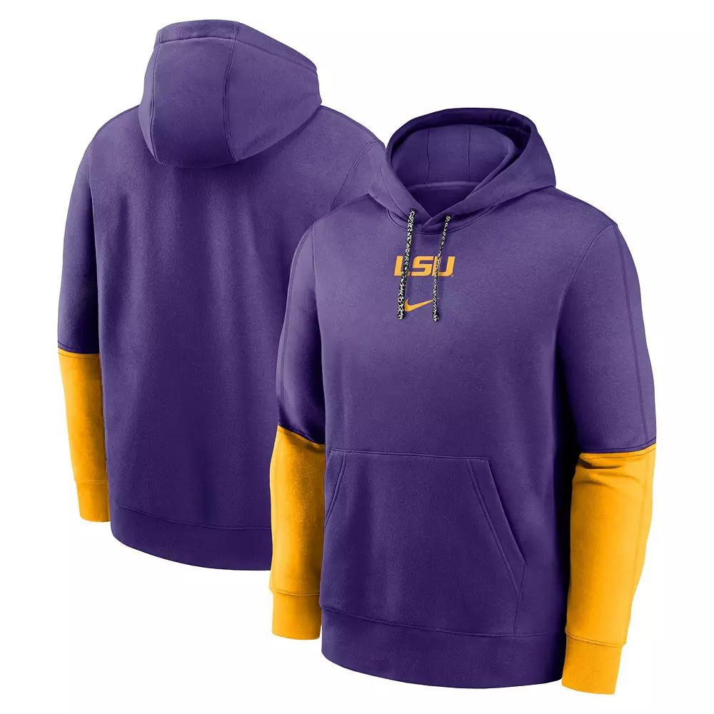 Men's Nike Purple/Gold LSU Tigers Sideline Club Pullover Hoodie,  Product Image