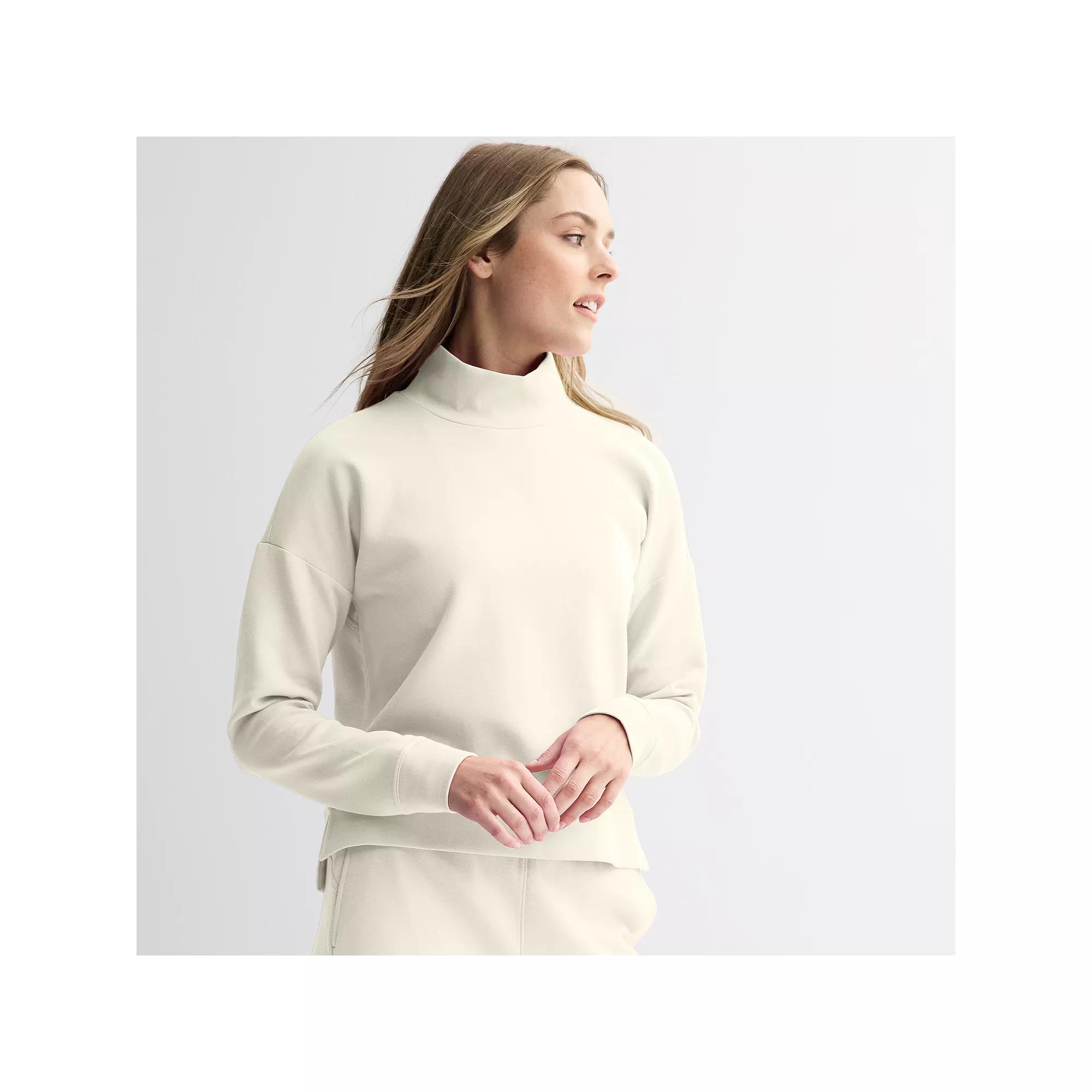 Women's Tek Gear® Ultracomfort Funnel Neck Top, Size: XS, White Product Image