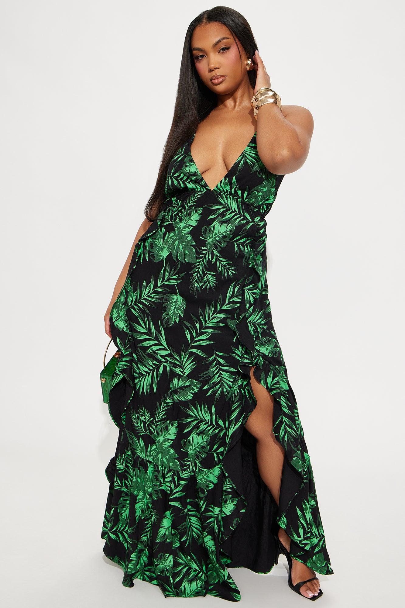 Tropic Beach Printed Maxi Dress - Black/combo Product Image