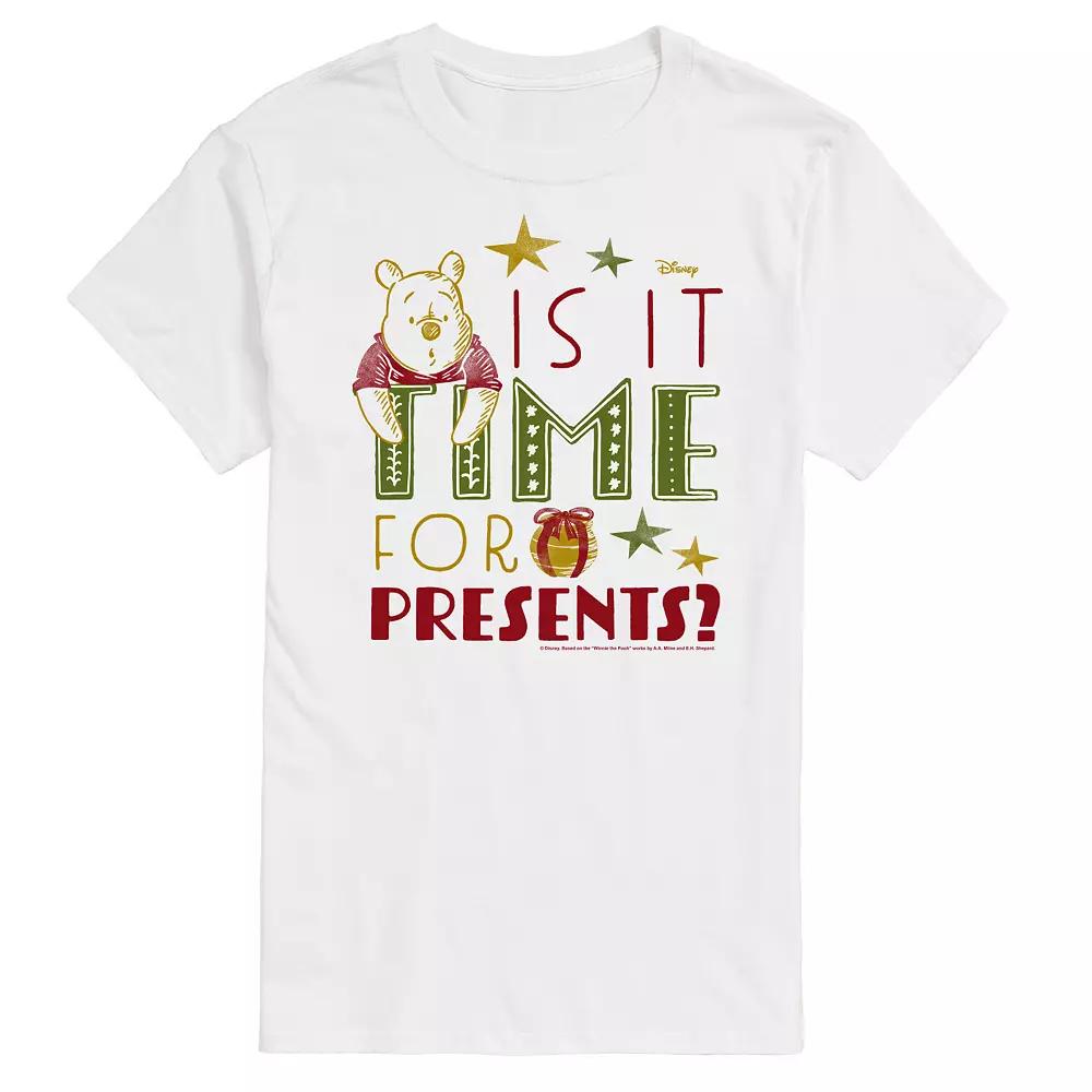 Disney's Winnie The Pooh Men's Is It Time For Presents Graphic Tee,  Product Image