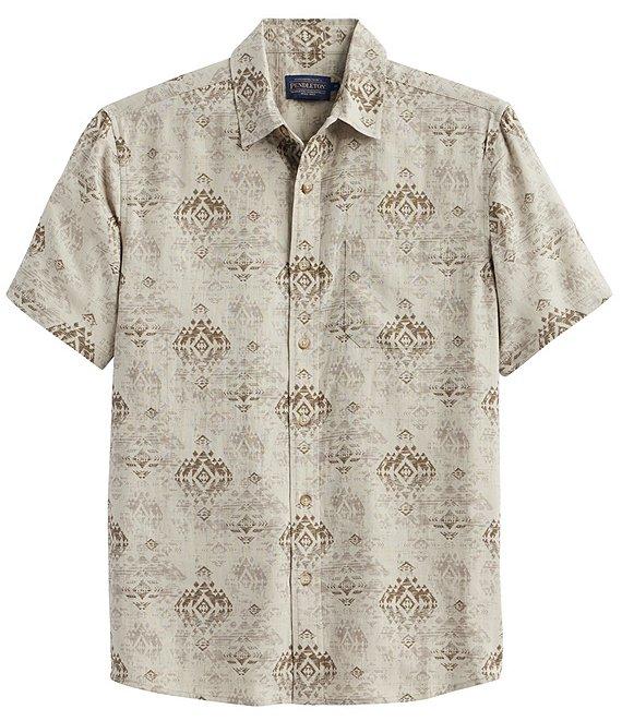 Pendleton Dawson Linen Printed Short Sleeve Woven Shirt Product Image