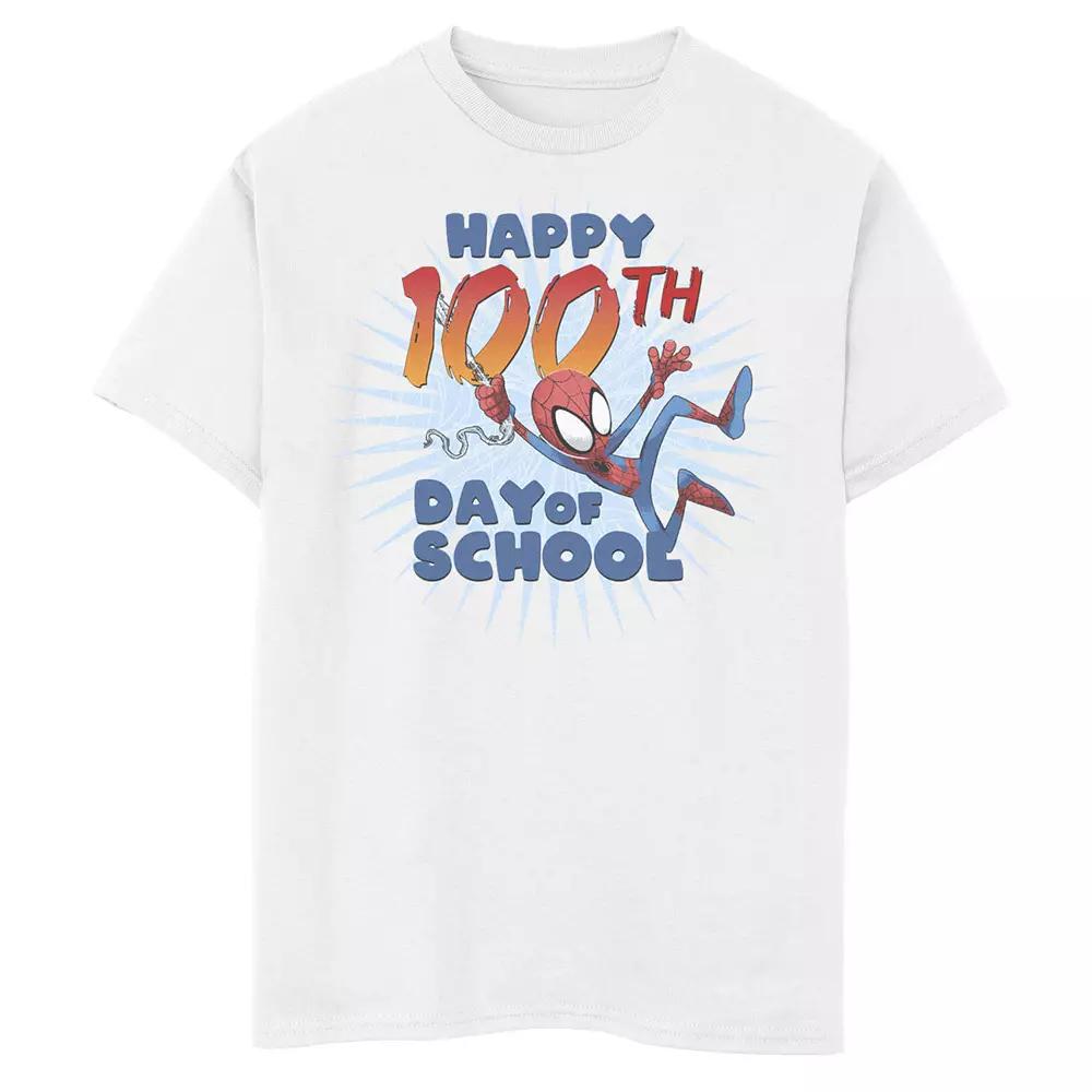 Boys 6-20 Marvel Spider-Man 100th Day Of School Text Graphic Tee, Boy's,  Product Image