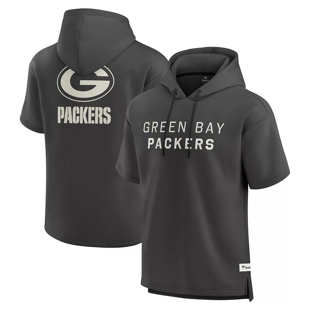 Men's Fanatics Charcoal Green Bay Packers Elements Future Ground Lettering Short Sleeve Pullover Hoodie, Size: Large Product Image