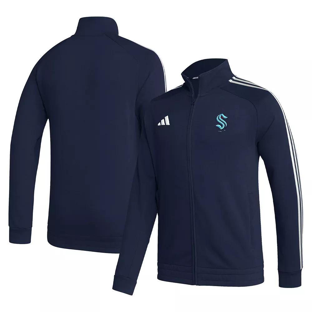 Men's adidas Deep Sea Blue Seattle Kraken Raglan Full-Zip Track Jacket, Size: Medium, Krk Blue Product Image