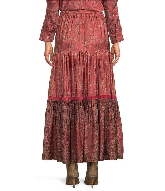 Ro's Garden Frilly Baltistan High Rise A-Line Flounce Maxi Skirt Product Image