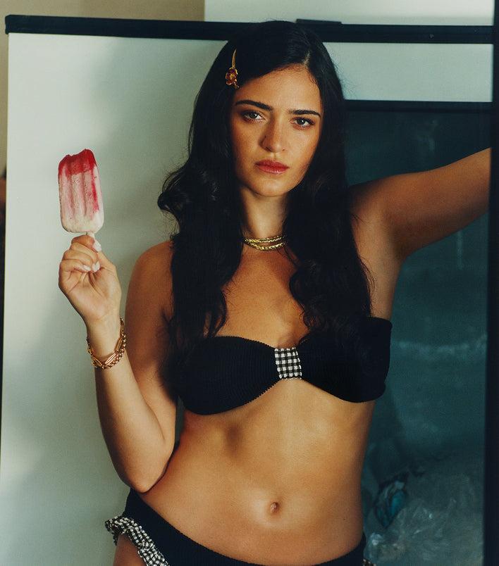 Jean Bikini - Black Gingham Product Image