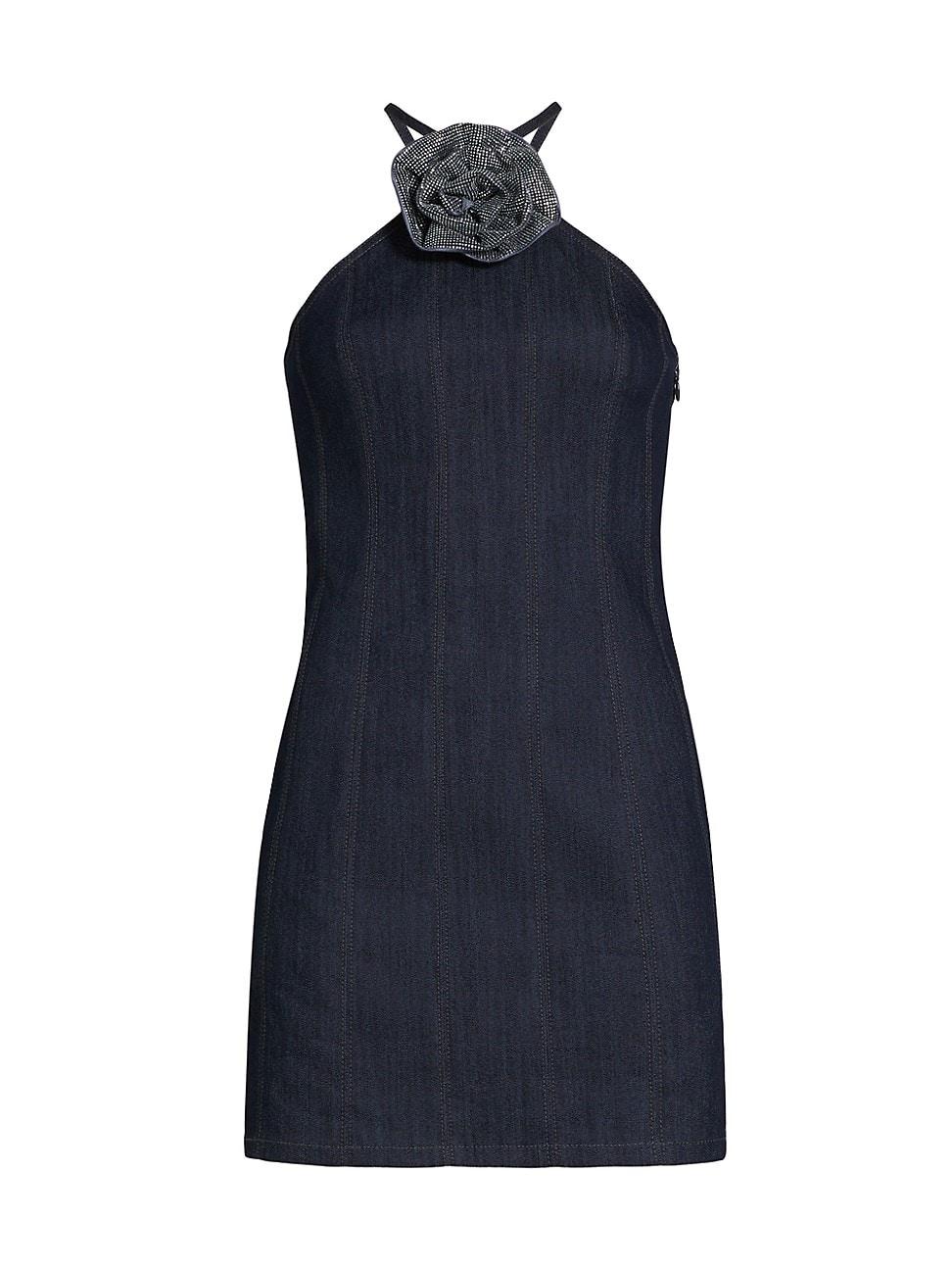 Womens Odetta Denim Halter Minidress Product Image
