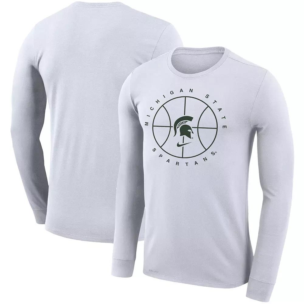 Men's Nike White Michigan State Spartans Basketball Icon Legend Performance Long Sleeve T-Shirt, Size: XL Product Image