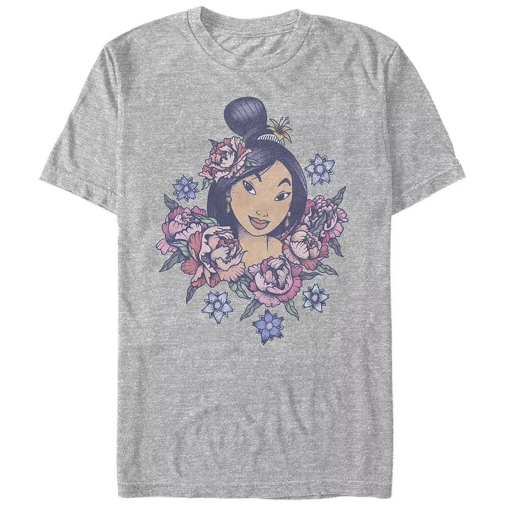 Men's Disney's Mulan Floral Portrait Vintage Tee,  Product Image