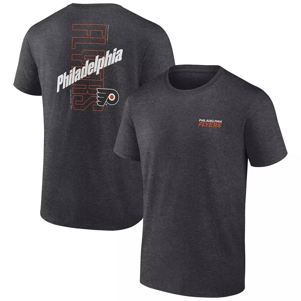 Men's Fanatics Branded Heather Charcoal Philadelphia Flyers Backbone T-Shirt,  Product Image
