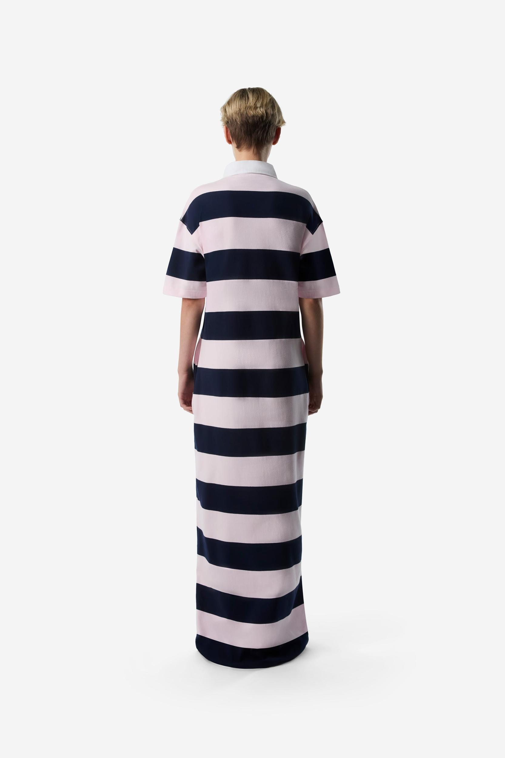 Striped Long Polo Dress Product Image