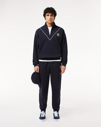 Men's Loose Fit Zip Neck Piqué Sweatshirt Product Image