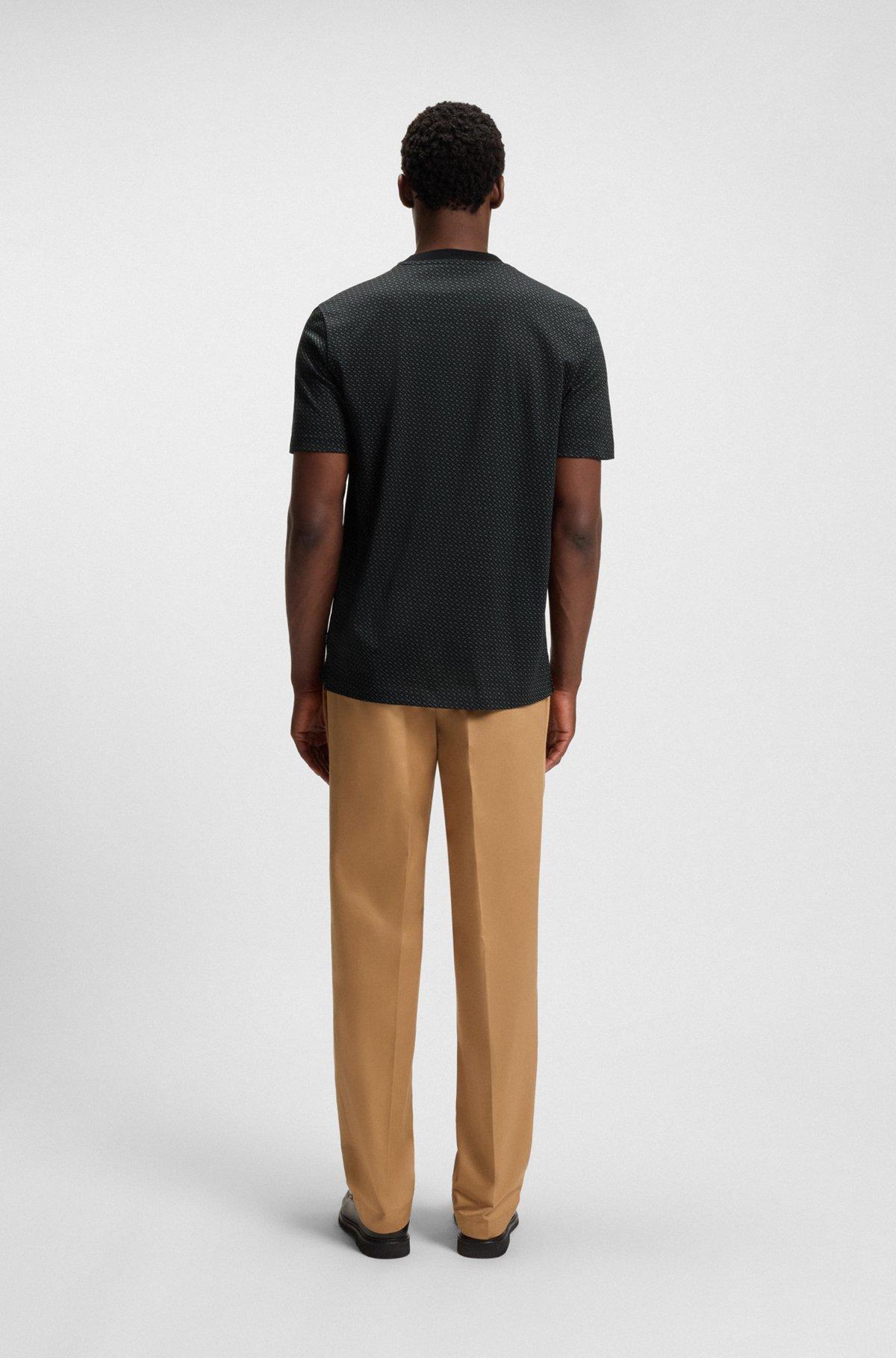 Mercerized-cotton T-shirt with two-tone monograms Product Image