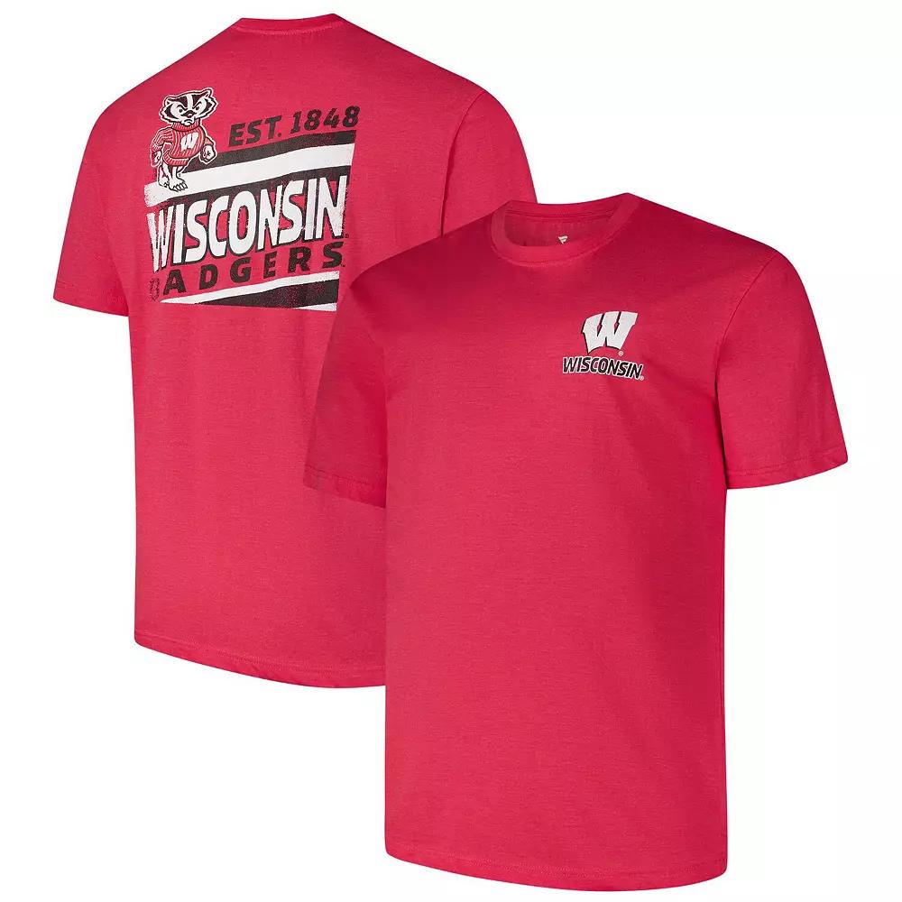 Men's Fanatics Red Wisconsin Badgers Ideal Faded Big & Tall T-Shirt, Size: 3XB Product Image