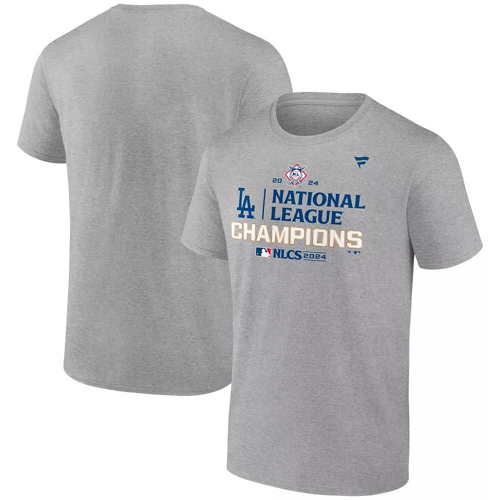 Men's Fanatics Heather Gray Los Angeles Dodgers 2024 National League Champions Locker Room Big & Tall T-Shirt, Size: 3XLT, Grey Product Image