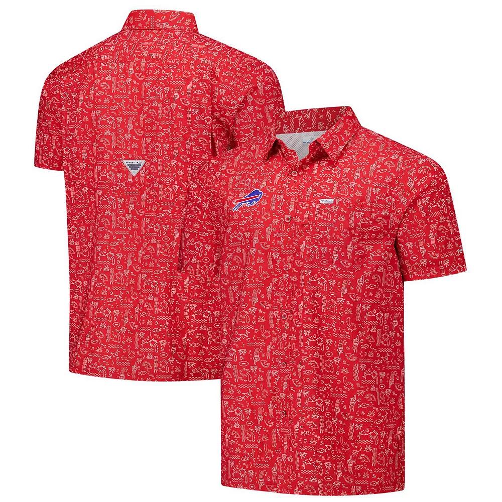 Mens Columbia PFG Buffalo Bills Super Slack Tide Omni-Wick Button-Up Shirt Product Image