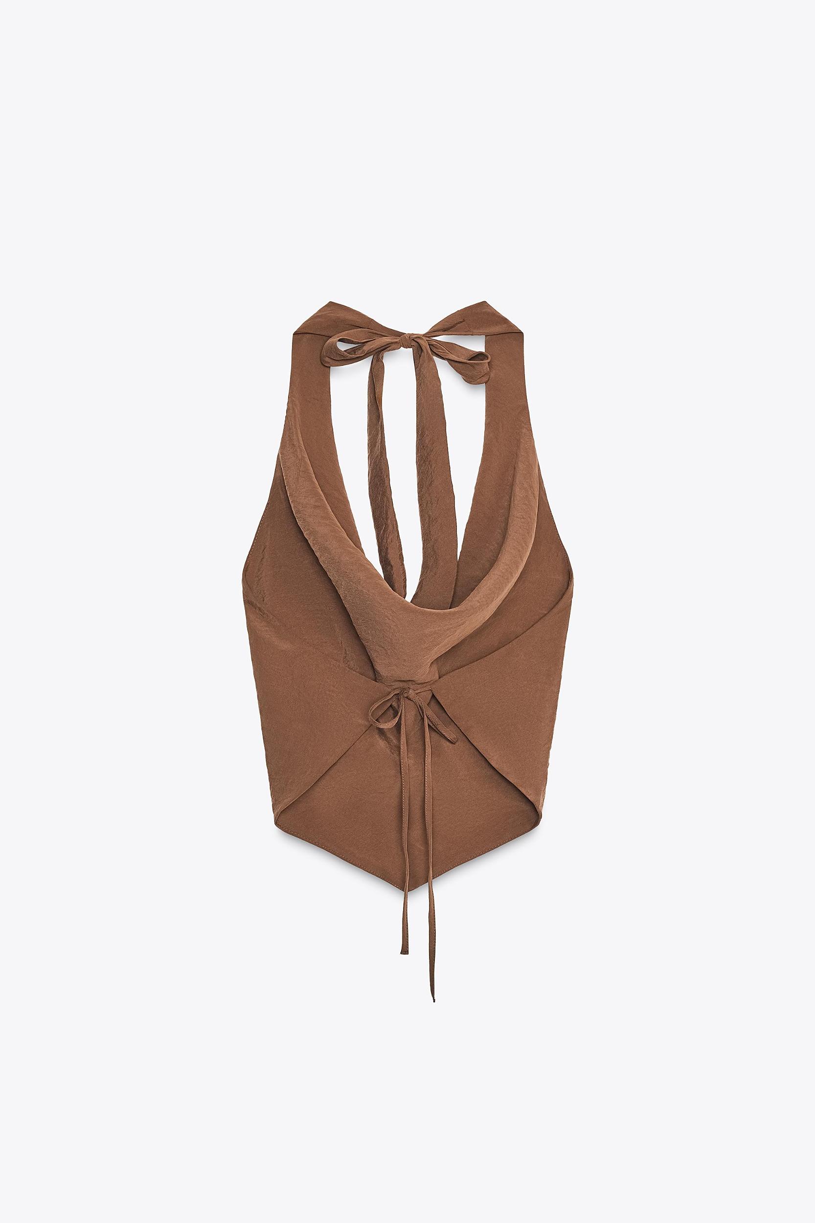 FLOWY DRAPED HALTER TOP Product Image
