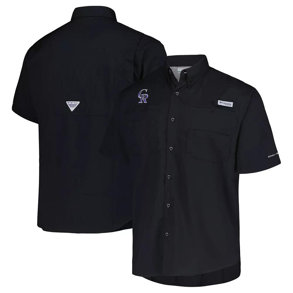 Men's Columbia Black Colorado Rockies Tamiami Omni-Shade Button-Down Shirt,  Product Image