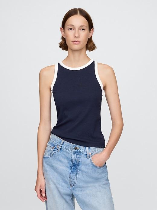 Modern Rib Halter Tank Top Product Image