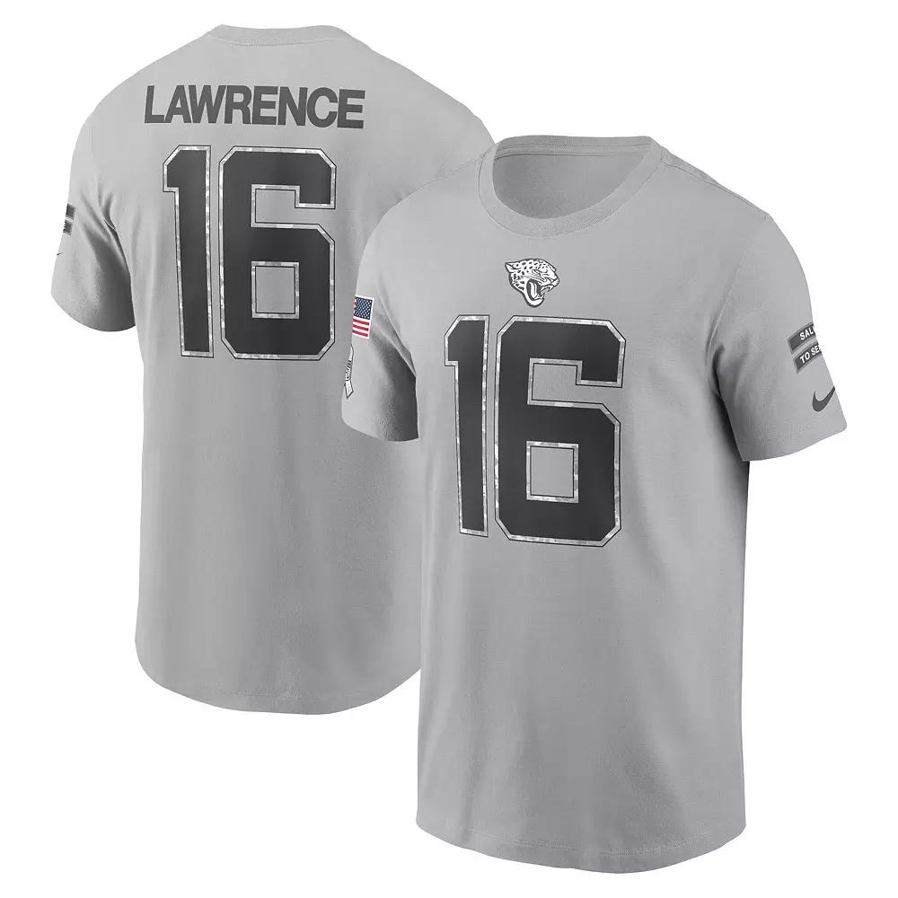 Men's Nike Trevor Lawrence Gray Jacksonville Jaguars 2024 Salute To Service Name & Number T-Shirt, Size: 3XL, Grey Product Image