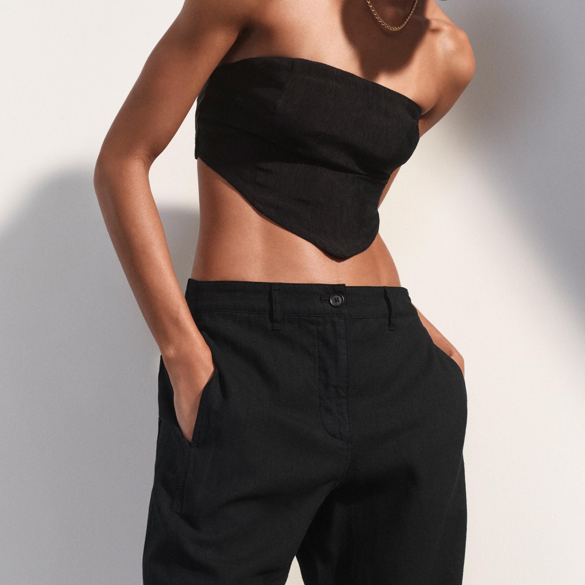 Tie-back tube top in textured satin Product Image