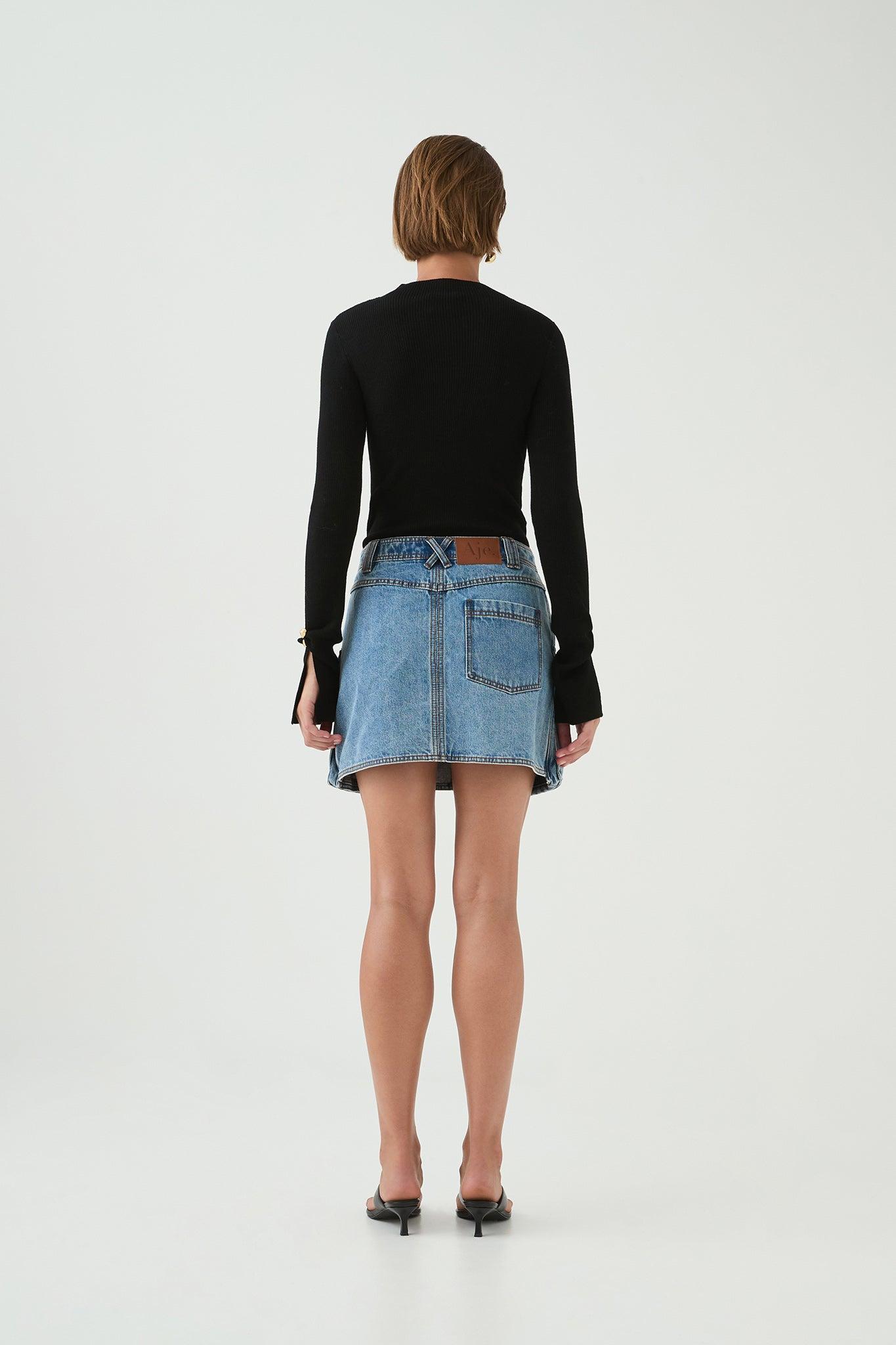 Juno Denim Micro Mini Skirt Product Image