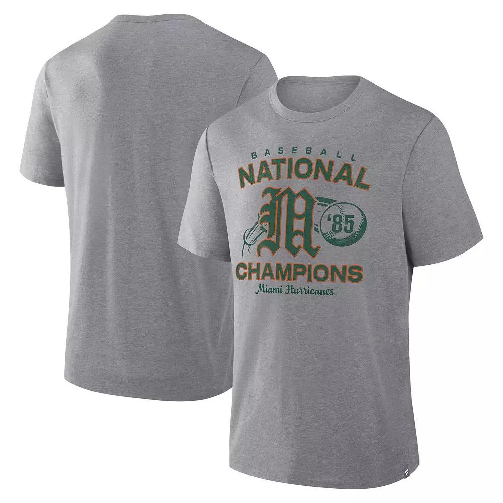 Men's Fanatics Gray Miami Hurricanes Dynamic Showdown Tri-Blend T-Shirt,  Product Image
