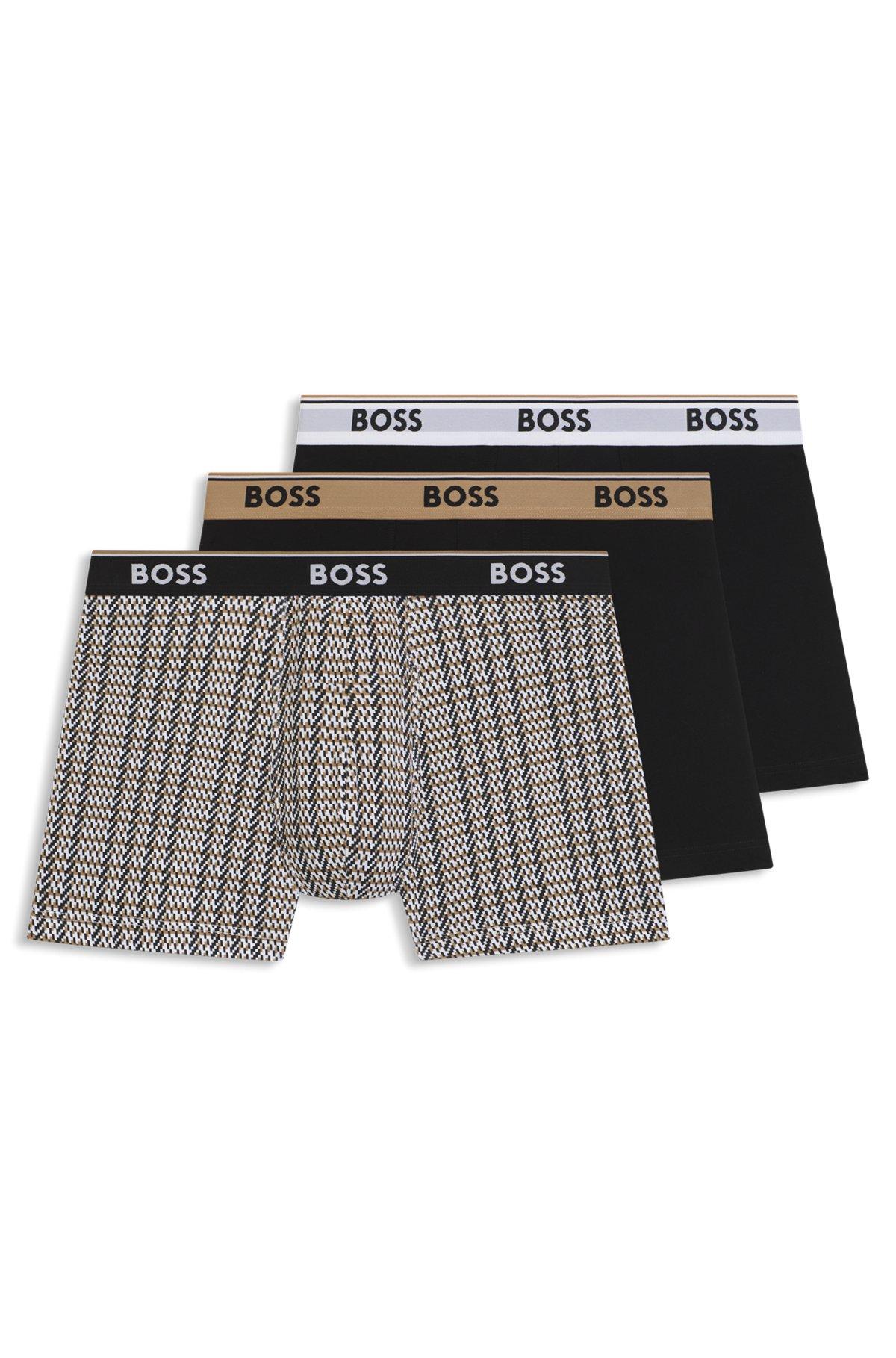 BOSS - Three-pack of stretch cotton boxer briefs - Patterned Product Image