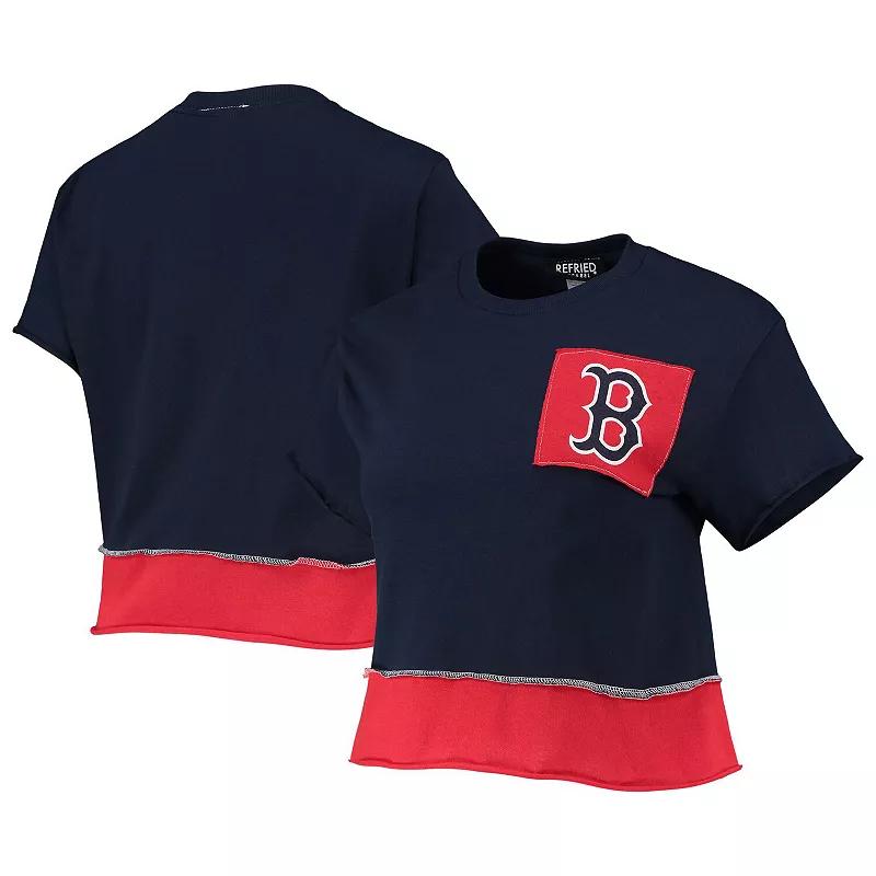 Womens Refried Apparel Boston Red Sox Cropped T-Shirt Blue Product Image