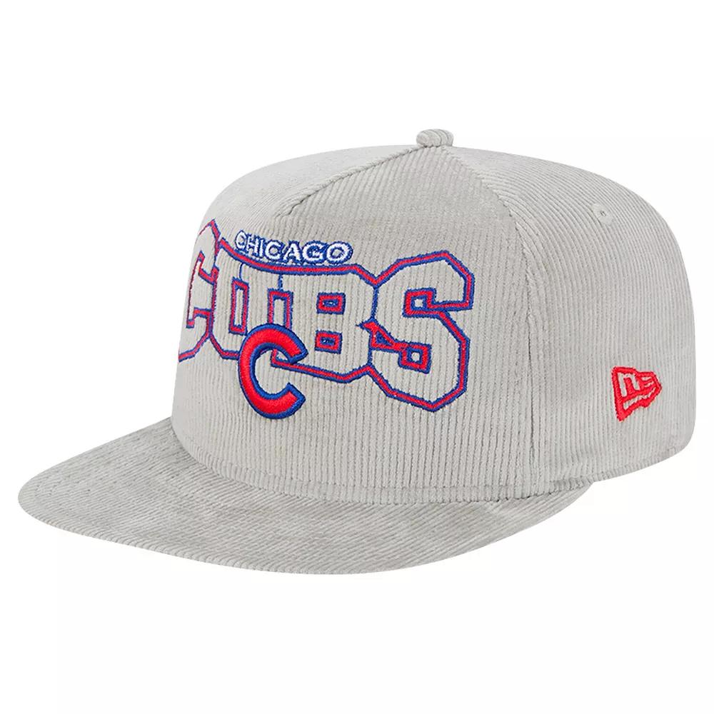 Men's New Era Gray Chicago Cubs Corduroy Golfer Snapback Hat, Grey Product Image