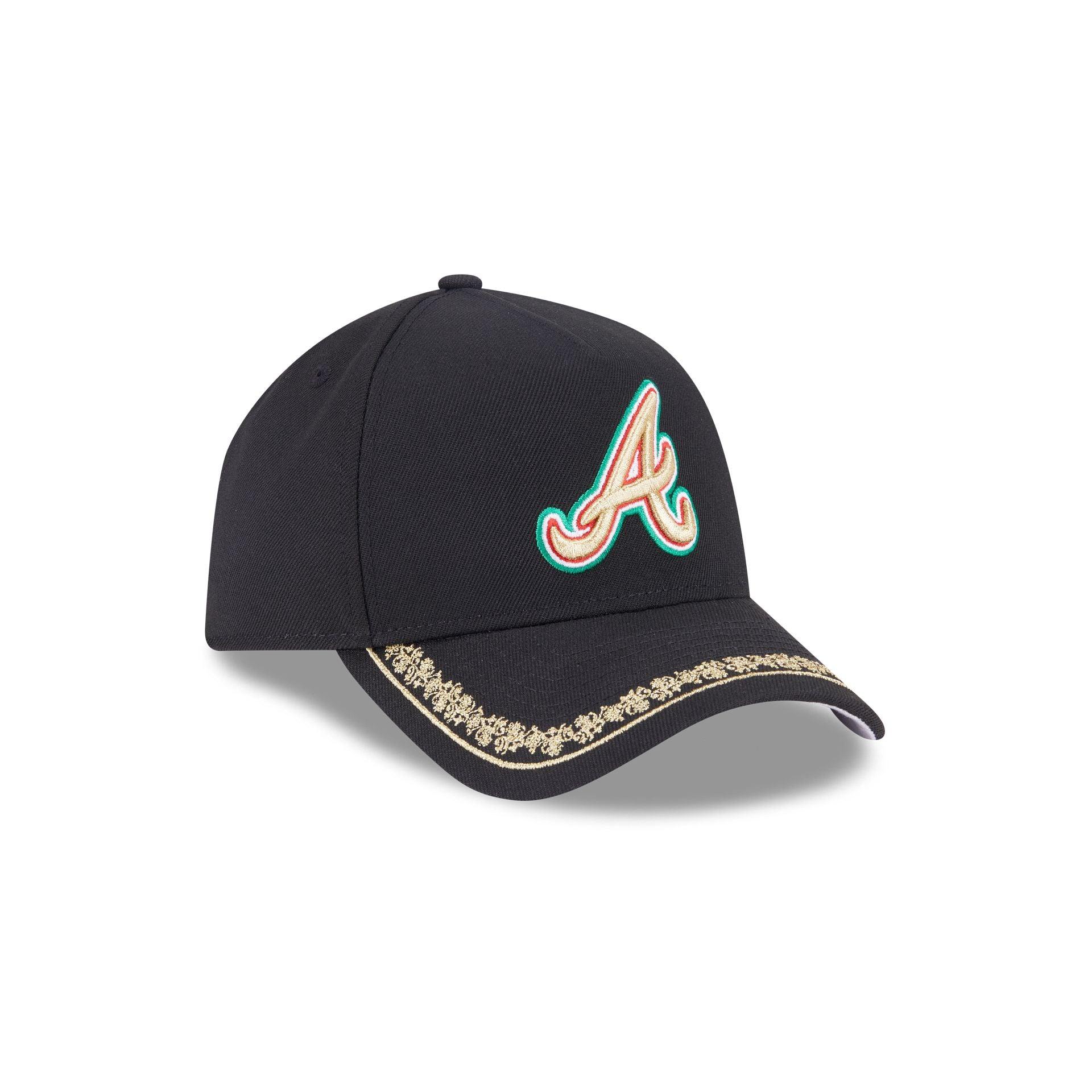 Atlanta Braves Ornate Visor 9FORTY A-Frame Snapback Hat Male Product Image