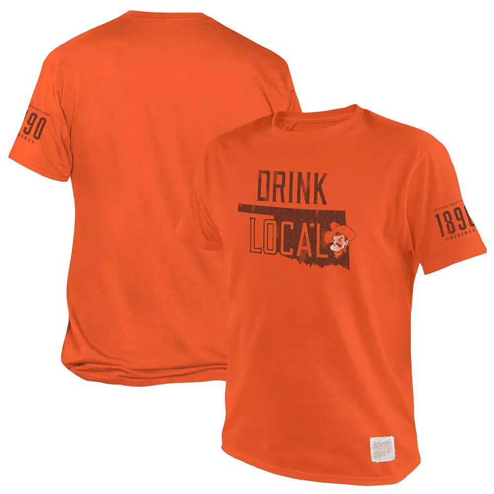 Men's Original Retro Brand Orange Oklahoma State Cowboys 1890 Original Drink Local T-Shirt,  Product Image