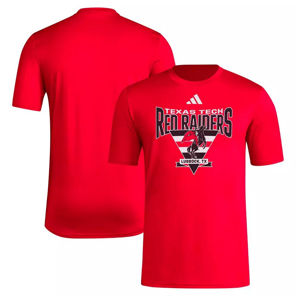 Men's adidas Black Texas Tech Red Raiders Locker Football Pre-Game AEROREADY T-Shirt,  Product Image