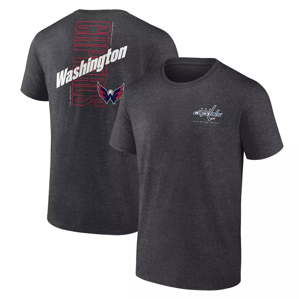 Men's Fanatics Branded Heather Charcoal Washington Capitals Backbone T-Shirt, Size: Medium Product Image