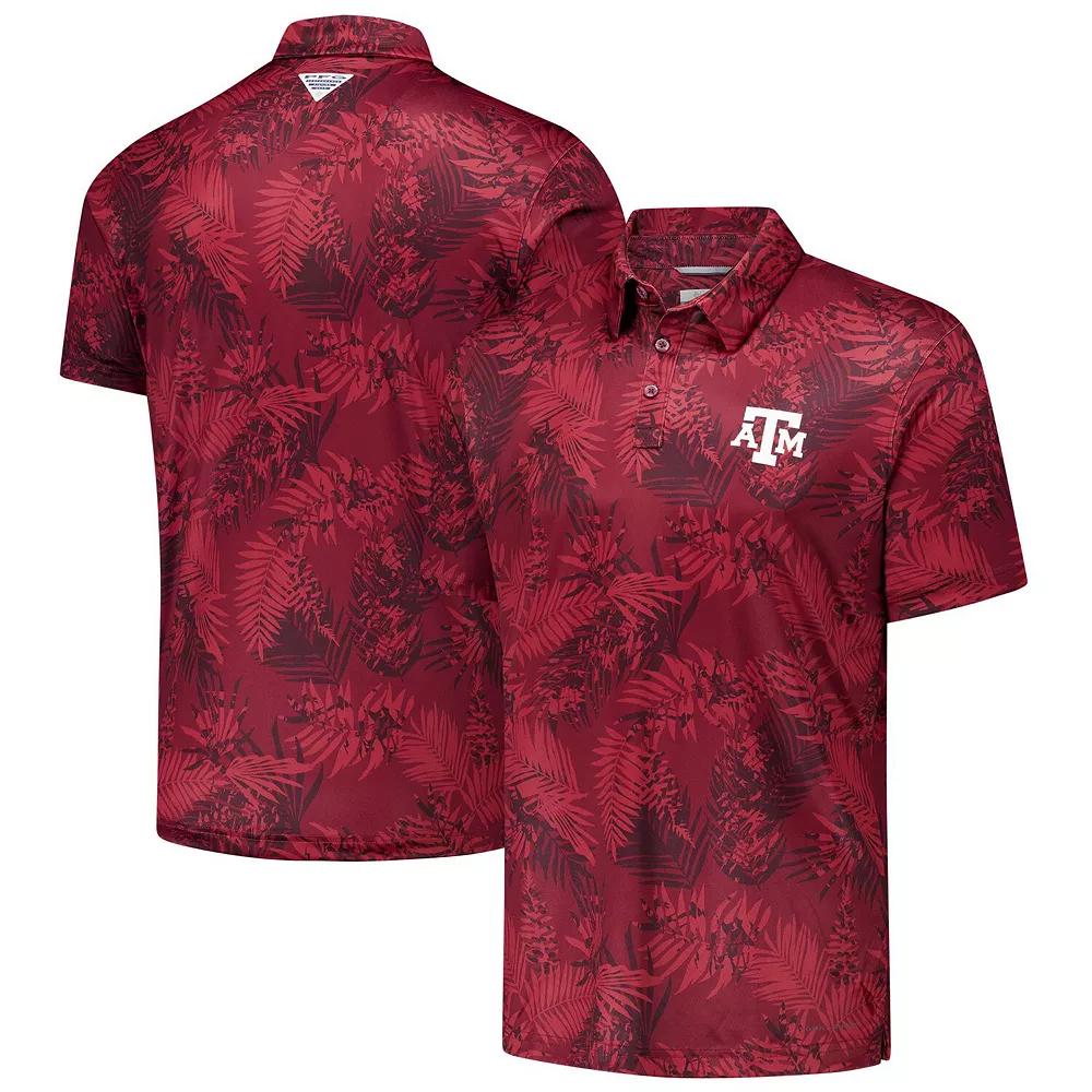 Men's Columbia Maroon Texas A&M Aggies PFG Super Terminal Tackle™ Omni-Shade™ Bangalows Polo, Size: Large, Red Product Image