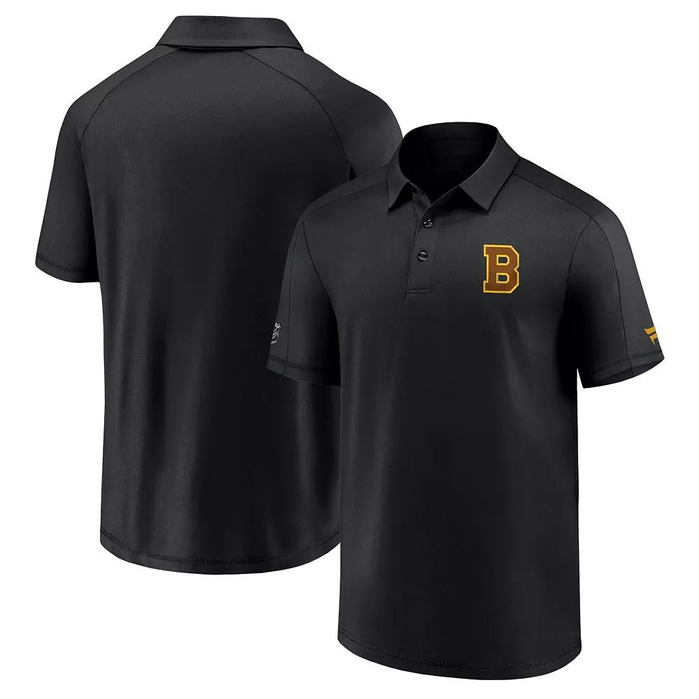 Men's Fanatics Branded Black Boston Bruins Authentic Pro Logo Polo, Size: Small Product Image