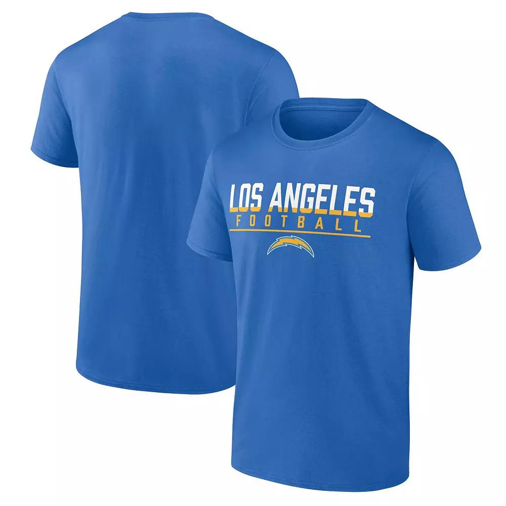 Men's Fanatics  Powder Blue Los Angeles Chargers Blocked T-Shirt, Size: Large, Light Product Image
