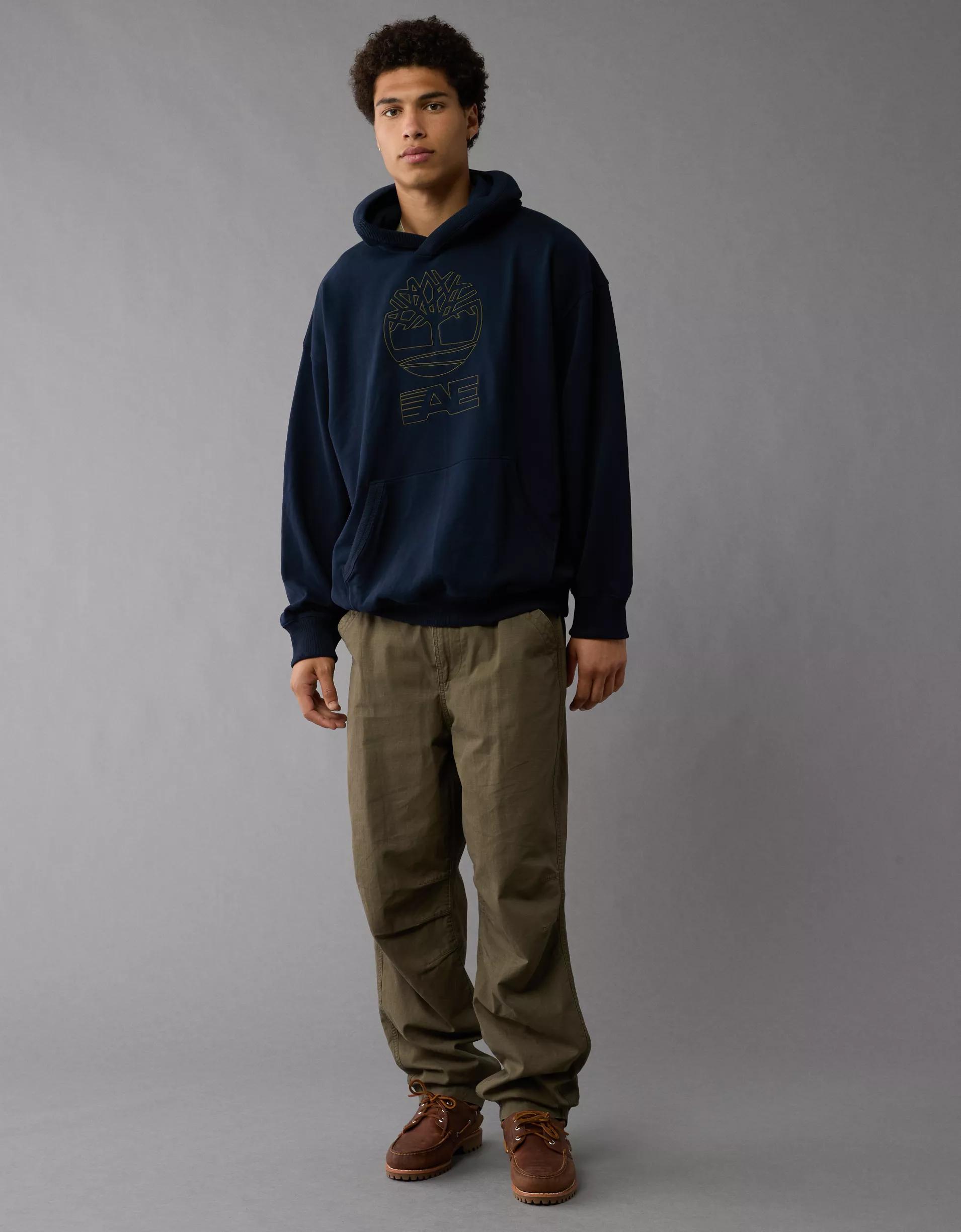 Timberland x AE Embroidered Cotton Hoodie Product Image