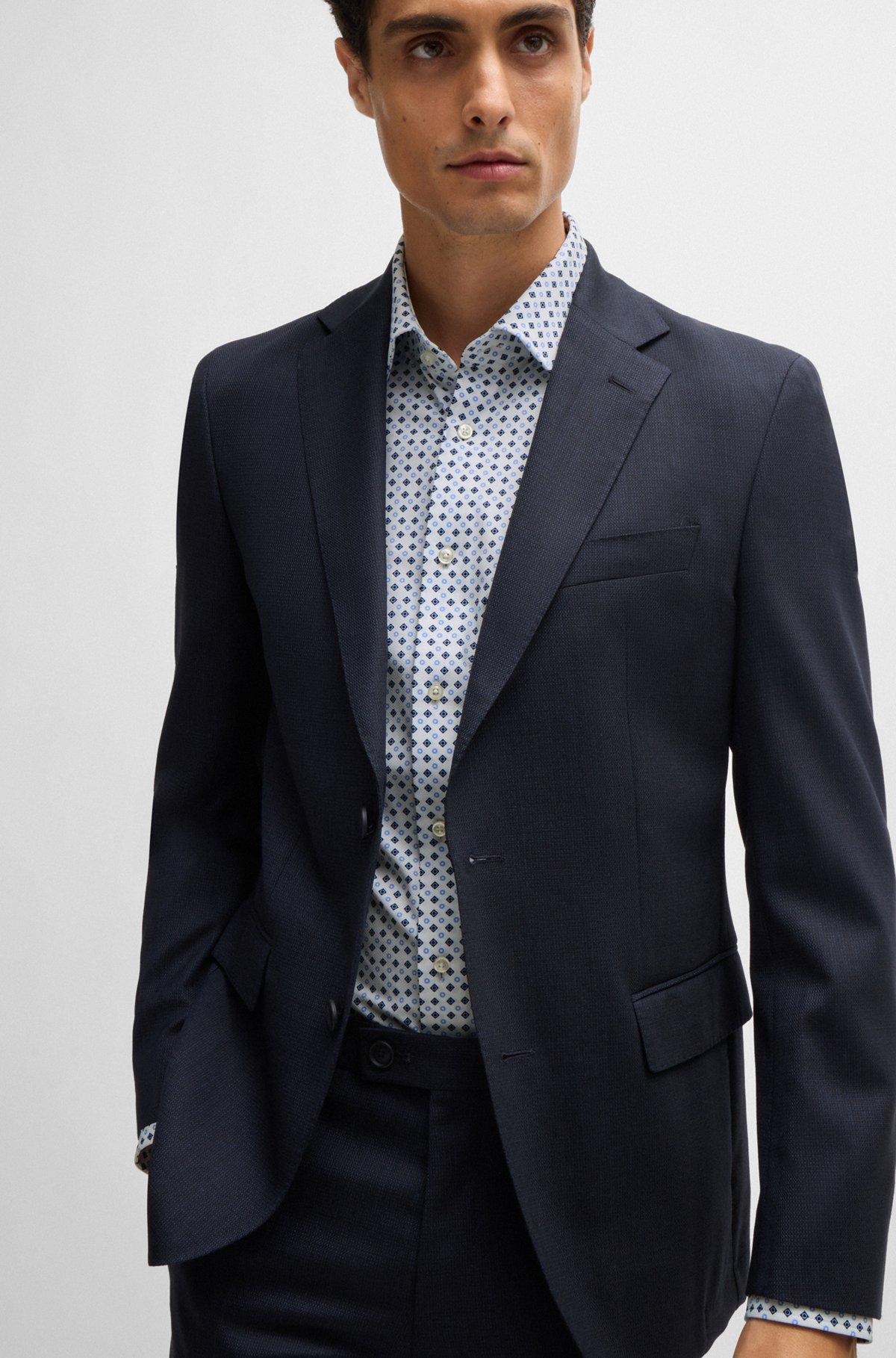 Slim-fit shirt in printed performance-stretch fabric Product Image