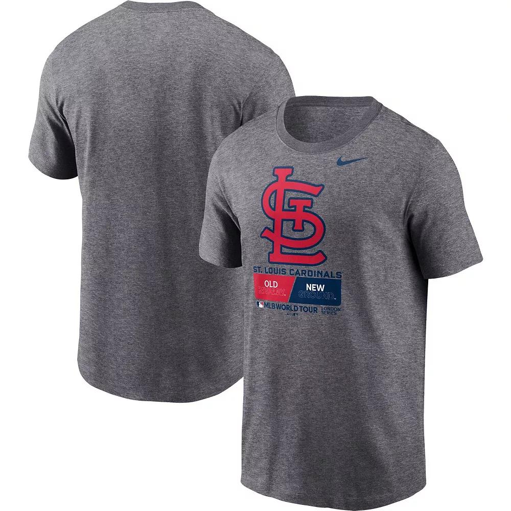 Men's Nike Heather Charcoal St. Louis Cardinals 2023 MLB World Tour: London Series T-Shirt,  Product Image