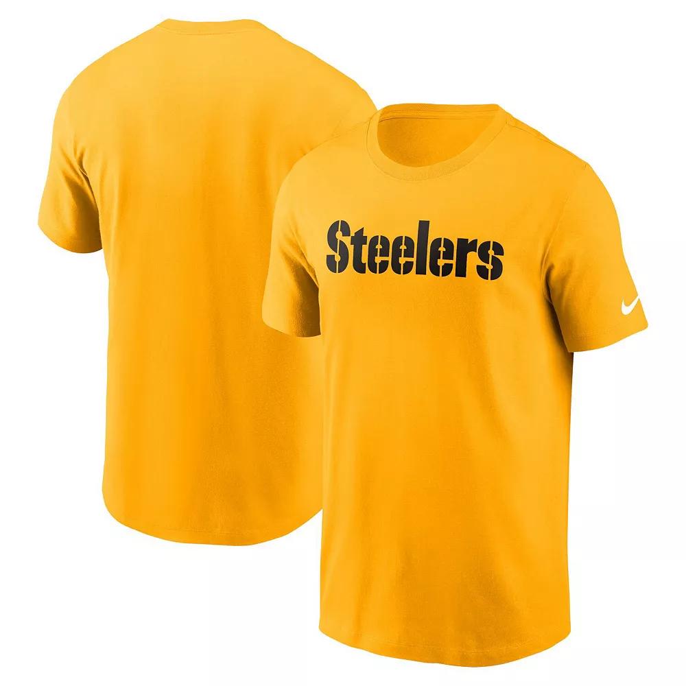 Men's Nike Gold Pittsburgh Steelers Primetime Wordmark Essential T-Shirt,  Product Image